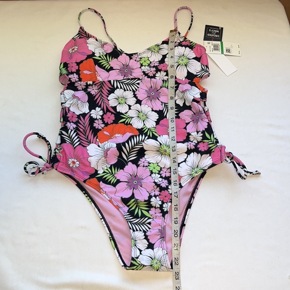 SALT + COVE JUNIORS LACE-UP-SIDES ONE-PIECE SWIMSUIT Sz LARGE - Picture 6 of 12